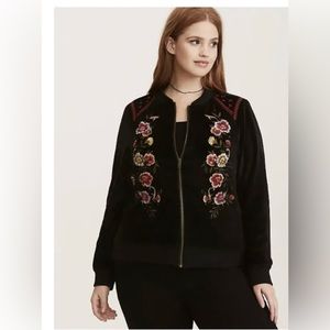 Torrid embroidered bomber jacket